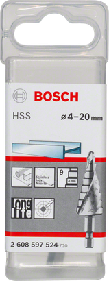 Ступінчасте свердло Bosch HSS 4–20 мм.