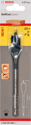 Лопатеве свердло Bosch 17 мм Self Cut Speed.