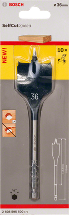 Лопатеве свердло Bosch Self Cut Speed 36 мм.