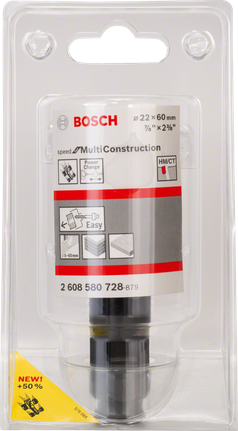 Кільцеві пилки Bosch MultiConstruction 22 мм для свердління різних матеріалів.