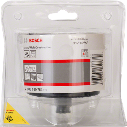 Кільцеріз Bosch MultiConstruction 83x60 мм для легкого різання різних матеріалів.