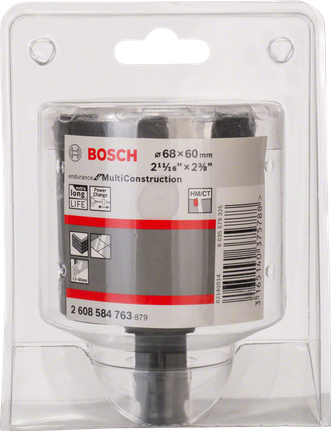 Кільцеподібна пилка Bosch Endurance MultiConstruction 68x60 мм для довговічного свердління.