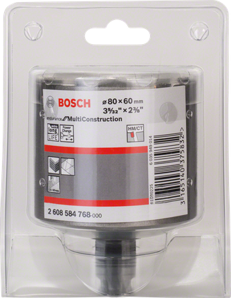 Кільцеподібна пилка Bosch MultiConstruction 80x60 мм для різних матеріалів.