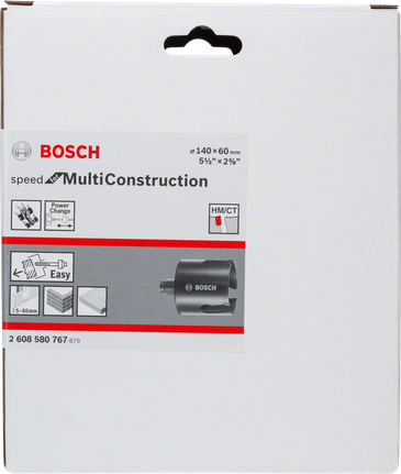 Кільцева пилка Bosch MultiConstruction 140 мм для легкого свердління різних матеріалів.