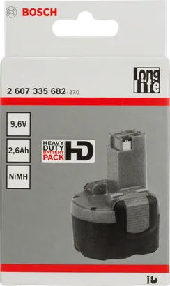 Акумуляторний блок Bosch 9,6 В у формі капсули.