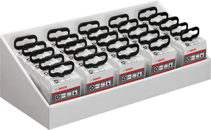 Демонстраційна коробка з бітами для викрутки Bosch Extra Hard.