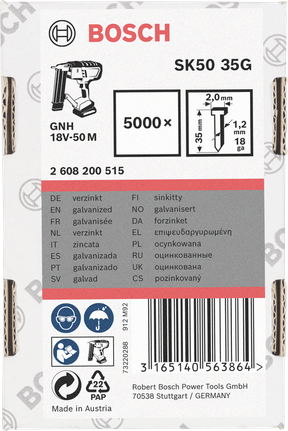 Оцинковані цвяхи Bosch 35 мм 5000×.