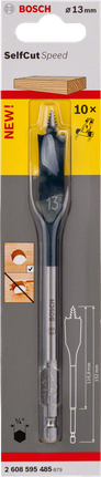 Шестигранна лопатева фреза Bosch 13 мм Self Cut Speed.