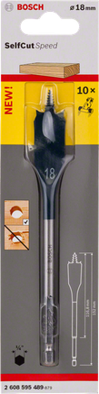 Лопатеве свердло Bosch 18 мм Self Cut Speed.