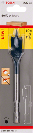 Лопатеве свердло Bosch 20 мм Self Cut Speed.