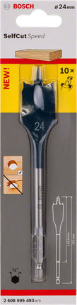 Лопатеве свердло Bosch 24 мм Self Cut Speed.