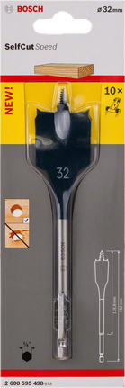 Лопатеве свердло Bosch 32 мм Self Cut Speed.