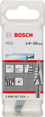 Ступінчасте свердло Bosch HSS 4–20 мм.