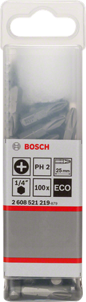 Біти для викрутки Bosch PH2 25 мм, упаковка 100 штук.