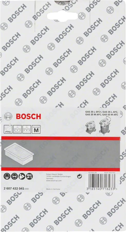 Плоский складчастий фільтр Bosch з політетрафторетилену.