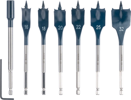 7-предметний набір лопаткових фрез Bosch SelfCut Speed 16-32 мм.