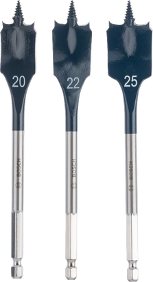 Набір 3-предметних лопаткових фрез Bosch SelfCut Speed 20, 22, 25 мм.