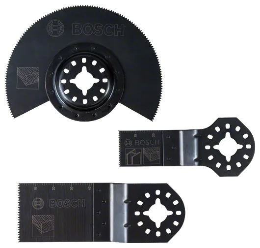 Набір лез для багатофункціонального інструменту Bosch для різання дерева та металу.