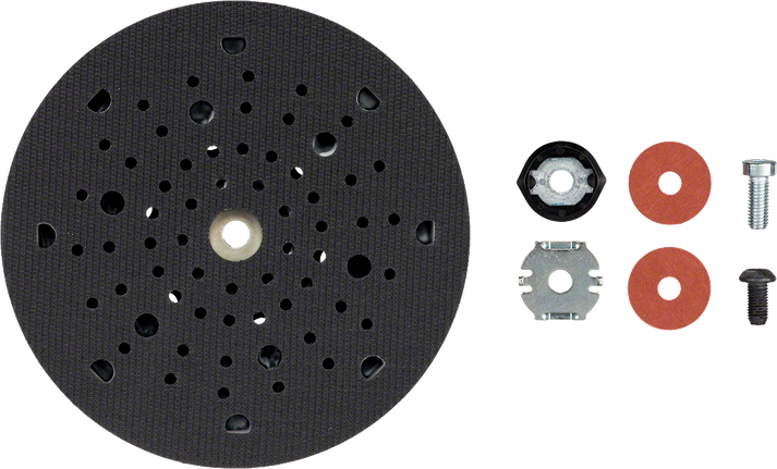 Комплект шліфувальних дисків Bosch з кріпильними аксесуарами.