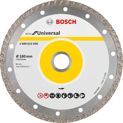 Універсальний алмазний відрізний диск Bosch для шліфувальних машин діаметром 180 мм.