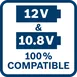 Комбінований набір: GSR 120-LI + GLI 12V-300 + 2 x GBA 12V 2.0Ah + GAL 1210 CV у валізі для транспортування