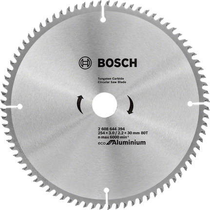 Пильний диск Bosch Eco для алюмінію, 80 зубців.