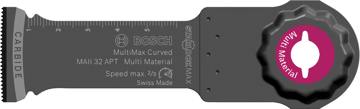 Вигнуте лезо Bosch MultiMax MAII 32 APT для різних матеріалів.