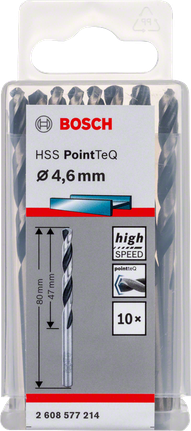 Набір свердел Bosch HSS PointTeQ 4,6 мм.