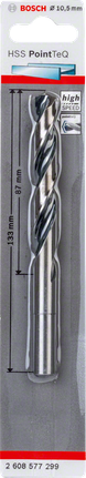 Свердло Bosch HSS PointTeQ 10,5 мм.