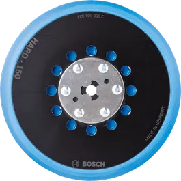 Тверда шліфувальна тарілка Bosch з кількома отворами діаметром 150 мм.