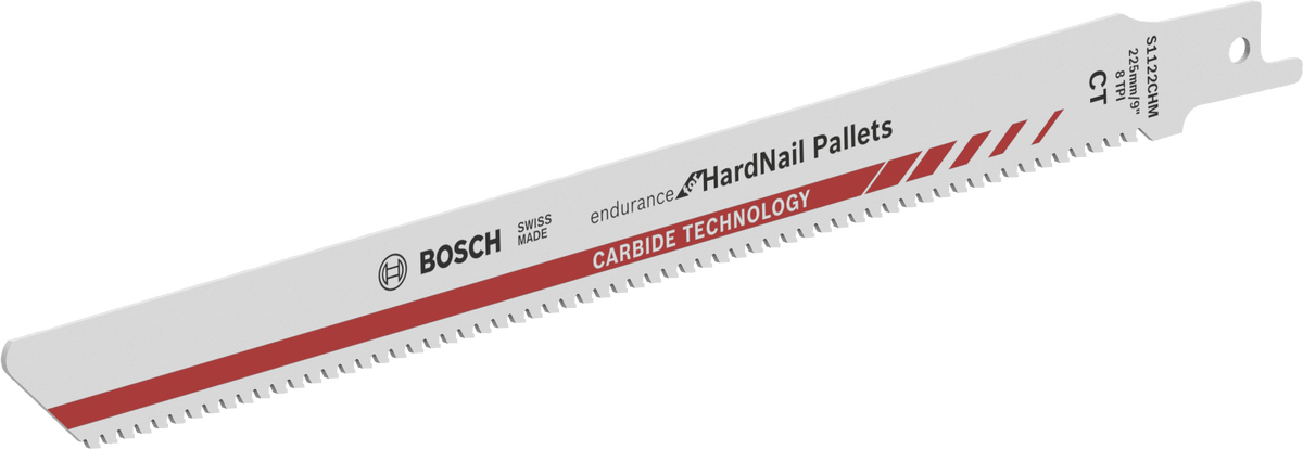 Пильне полотно Bosch HardNail Pallets з твердосплавною технологією.