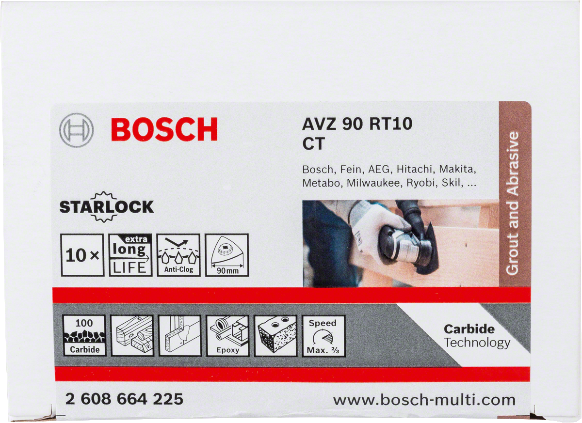 Твердосплавне лезо для затирки та абразивного матеріалу Bosch AVZ90RT10.