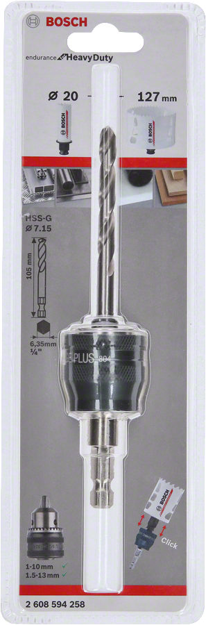 Оправка Bosch PC 3/8" зі свердлом HSS-G 7,15x105 мм.