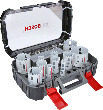 Набір з 14 твердосплавних коронок Bosch у футлярі для перенесення.