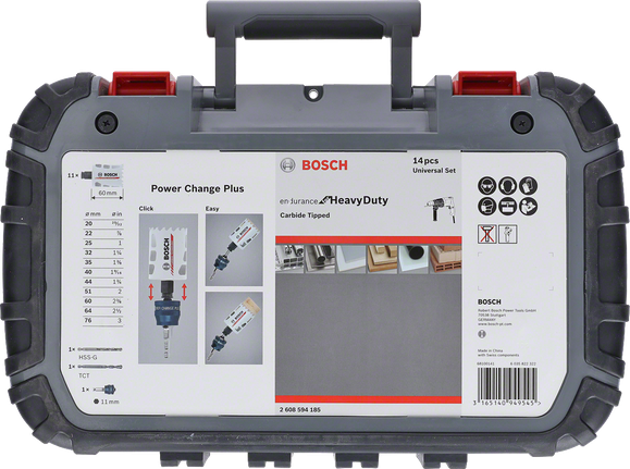 Набір з 14 твердосплавних коронок Bosch 20–64/76 мм.