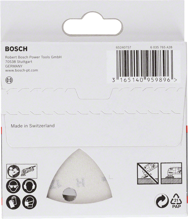 Набір шліфувальних листів Bosch F460 BfWP, 93 мм з 6 отворами.