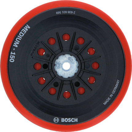 Шліфувальний диск Bosch з кількома отворами середнього розміру 150 мм.