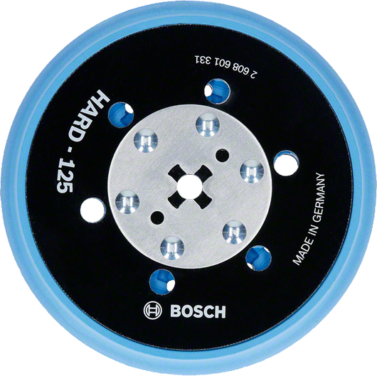 Тверда шліфувальна тарілка Bosch з кількома отворами діаметром 125 мм.