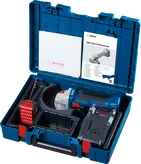 Комплект кутової шліфувальної машини Bosch GWS 180-LI з аксесуарами.