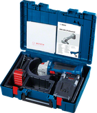 Комплект кутової шліфувальної машини Bosch GWS 180-LI з аксесуарами.