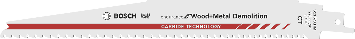 Твердосплавне шабельне пильне полотно Bosch для демонтажу деревини та металу.