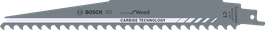 Пильне полотно Bosch S 1142 KHM для шабельної пилки по дереву, твердосплавні зубці.