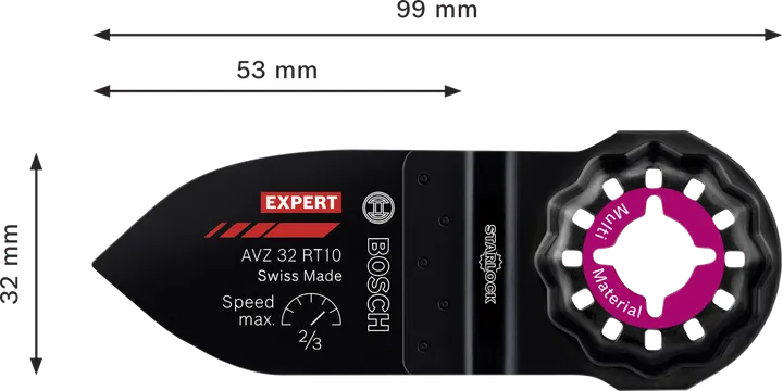 Шліфувальна пластина Bosch EXPERT AVZ 32 RT10 з твердосплавним покриттям 32x53 мм.