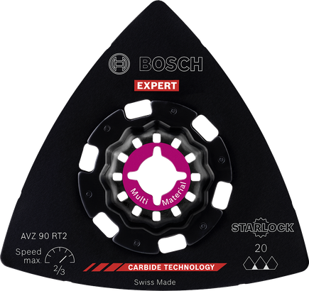 Шліфувальна пластина Bosch EXPERT AVZ 90 RT2 з твердим сплавом, 90 мм.