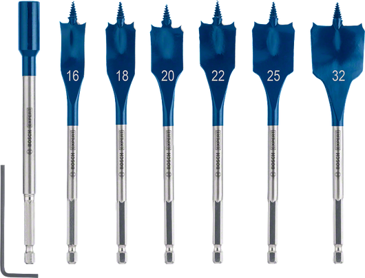 Набір плоских свердел Bosch EXPERT Self Cut Speed, 7 предметів.