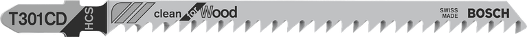 Пиляльне полотно для лобзика Bosch T301CD для чистого різання деревини.