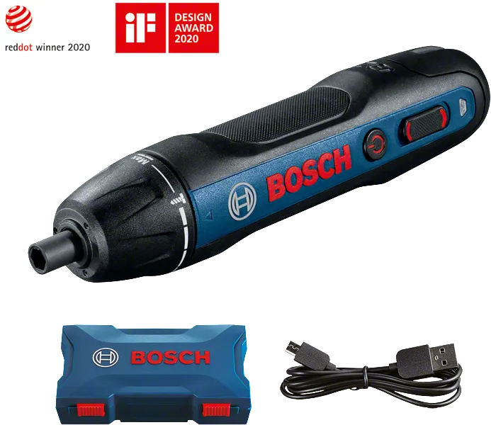 Електрична викрутка Bosch Go 2 з USB-кабелем для зарядки.