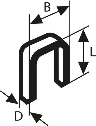 Скоба Bosch PTA 6301, U-подібна з позначеними розмірами.