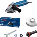 Кутова шліфувальна машина Bosch GWS 12-125 S з аксесуарами.