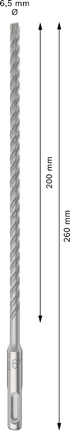 Свердло для перфоратора Bosch PRO SDS plus-5X 6,5x200x260 мм.